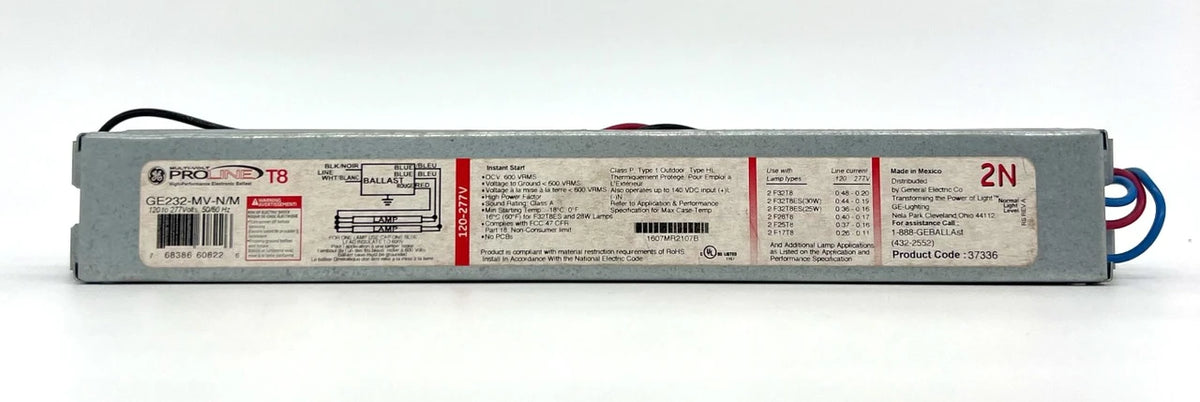 GE232MV-N-M-MV-37336 Elect 1-2LT 32W Inst Strt UNV