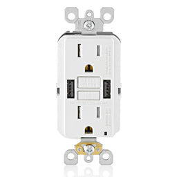 GUSB1-W 2X Outlet Usb A 125V 15A White