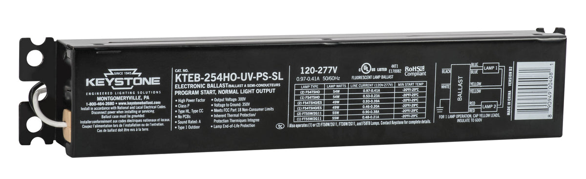 KTEB-254-HO-UV-PS-SL Ballast 2LT T5 54W Prgrm UNV