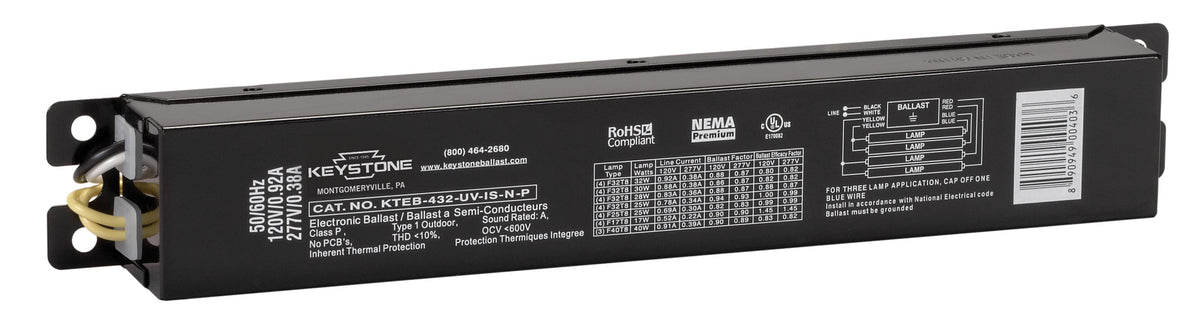 KTEB-432-UV-IS-N-P 4LT 32W Instant Start UNV Npf