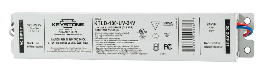 KTLD-100-UV-24V LED Driver Cv 96W 24V 100-277V