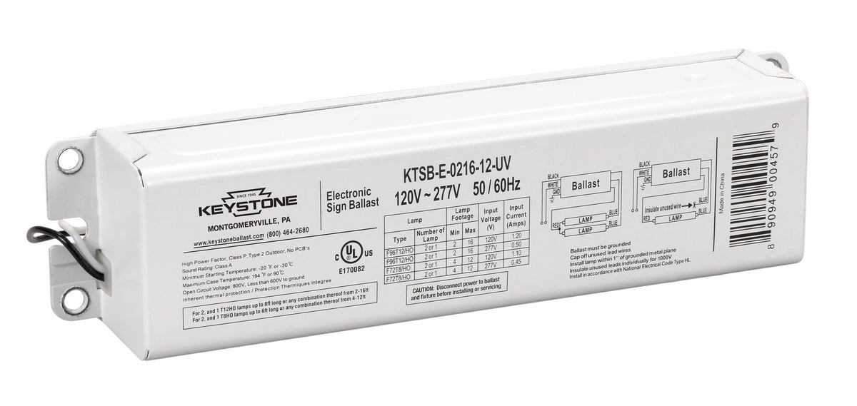KTSB-E-0216-12-UV Key Elect 2-16FT 1-2L Multvlt