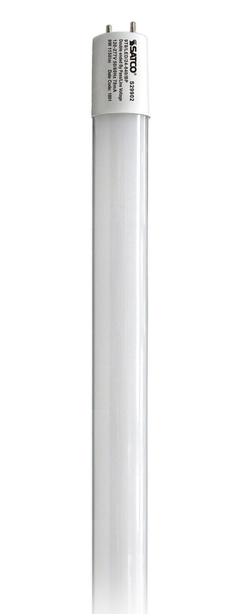 9T8/LED/24-840/BP/12 LED T8 2FT 9W 40K UNV Bypass
