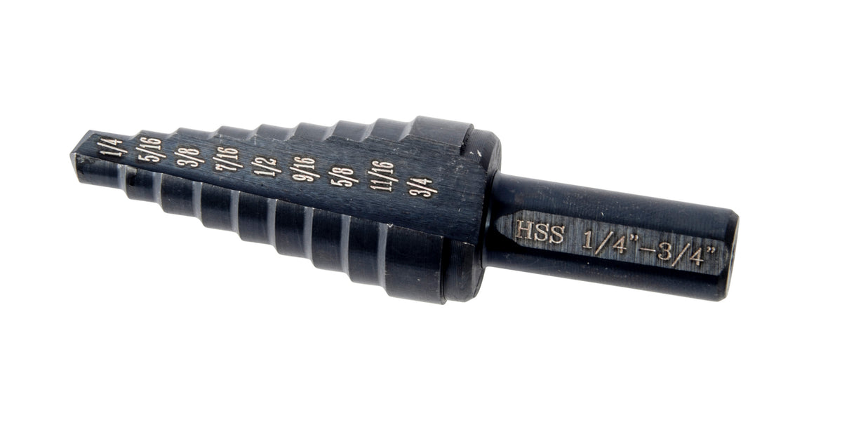 SB-205 Step Bits 1/4" - 3/4" Black