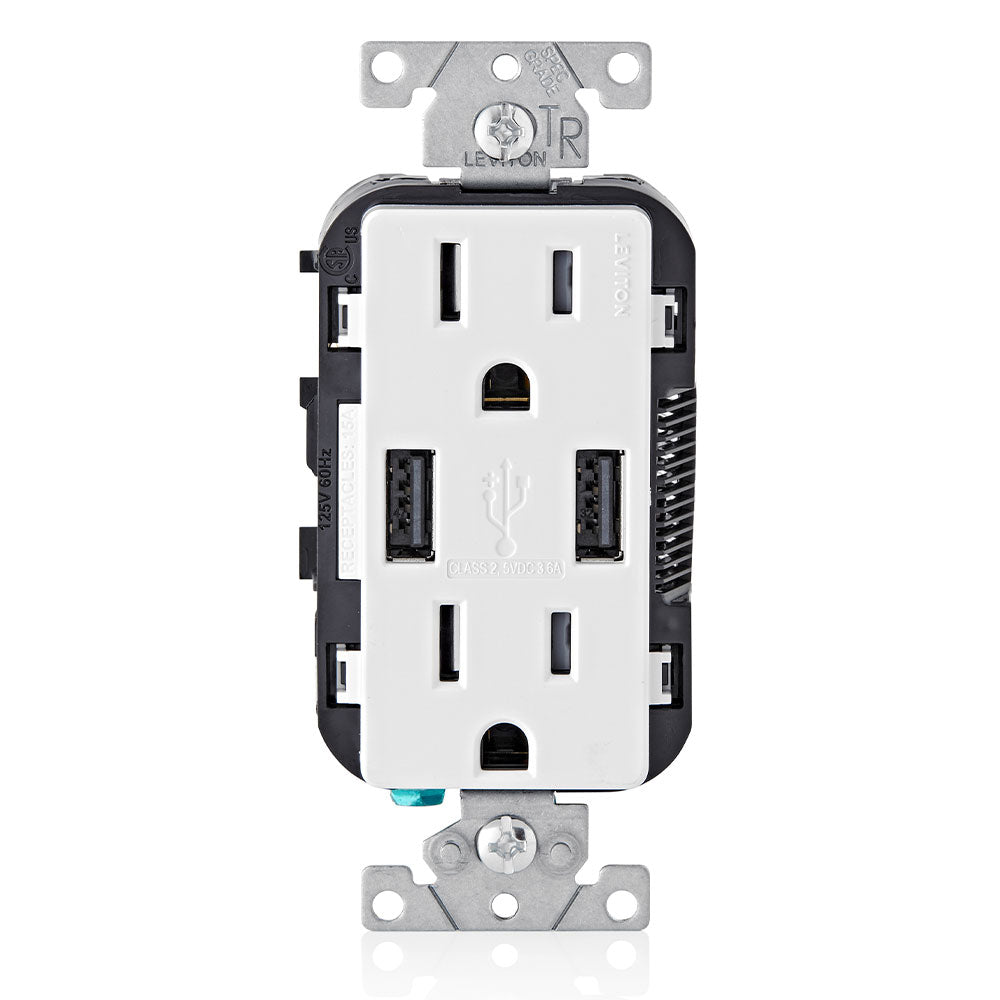 T5632-W 2X Outlet 2X Usb-A 125V 15A Wt