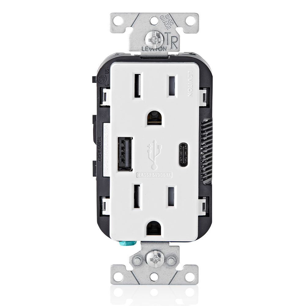 T5633-W 2X Outlet Usb A/c 125V 15A Wht