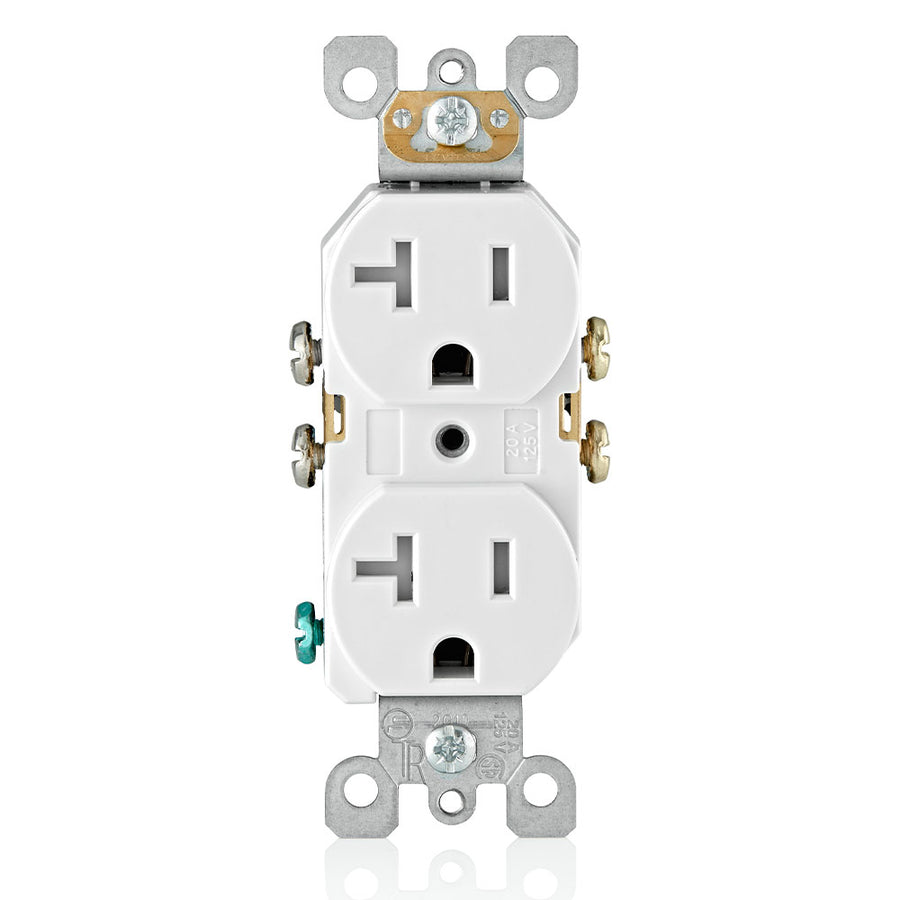 T5820-W 2X Outlet 125V 20A Tmpr Wht