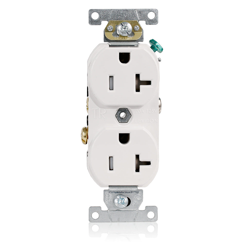 TBR20-W 2X Outlet 125V 20A 2P/3W Wht
