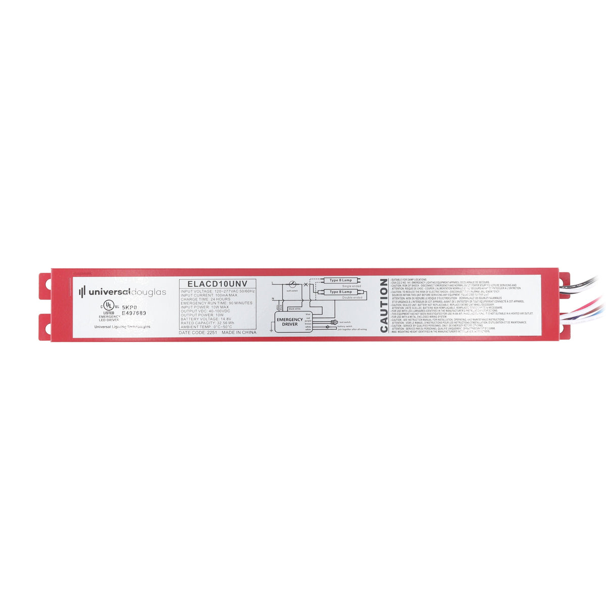 ELACD10UNV LED Emrgncy Drvr 10W 120/277V