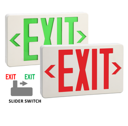EMG-EXE-WH-RG LED Exit Sign UNV Red/grn Wht