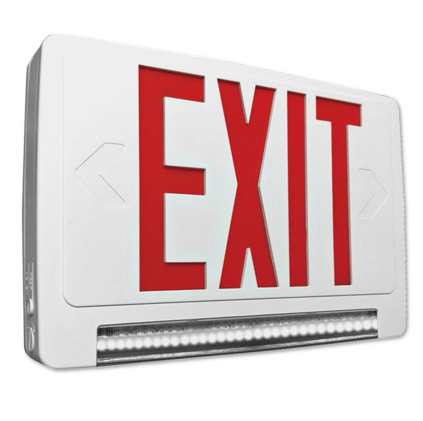 EMG-LBCU-R-WH-RC LED Exit/emrg Combo UNV Bkup