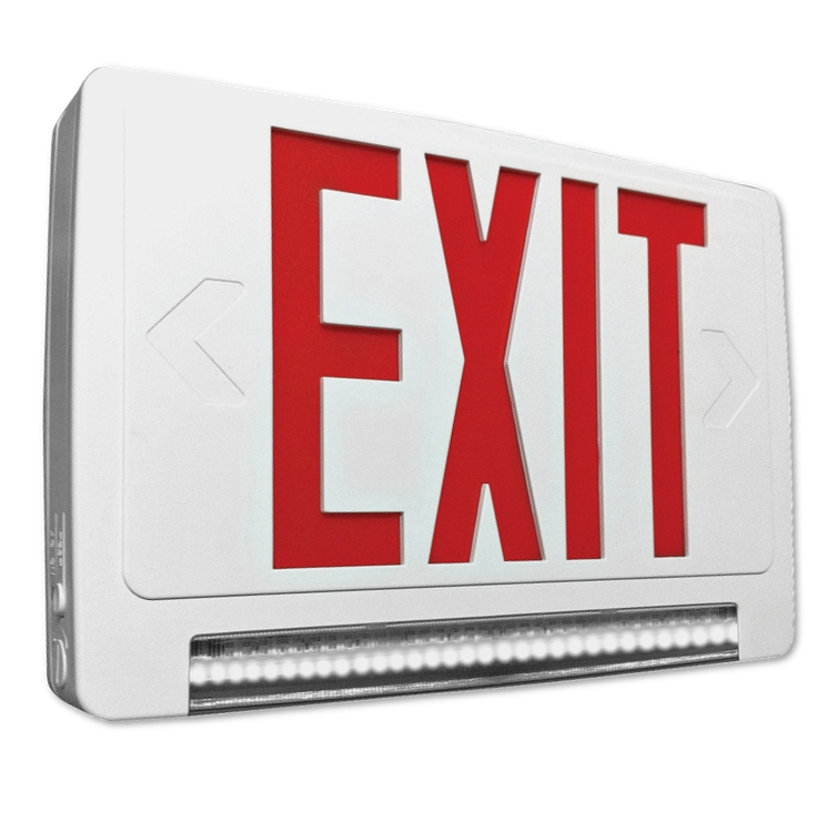 EMG-LBCU-R-WH-RC LED Exit/emrg Combo UNV Bkup
